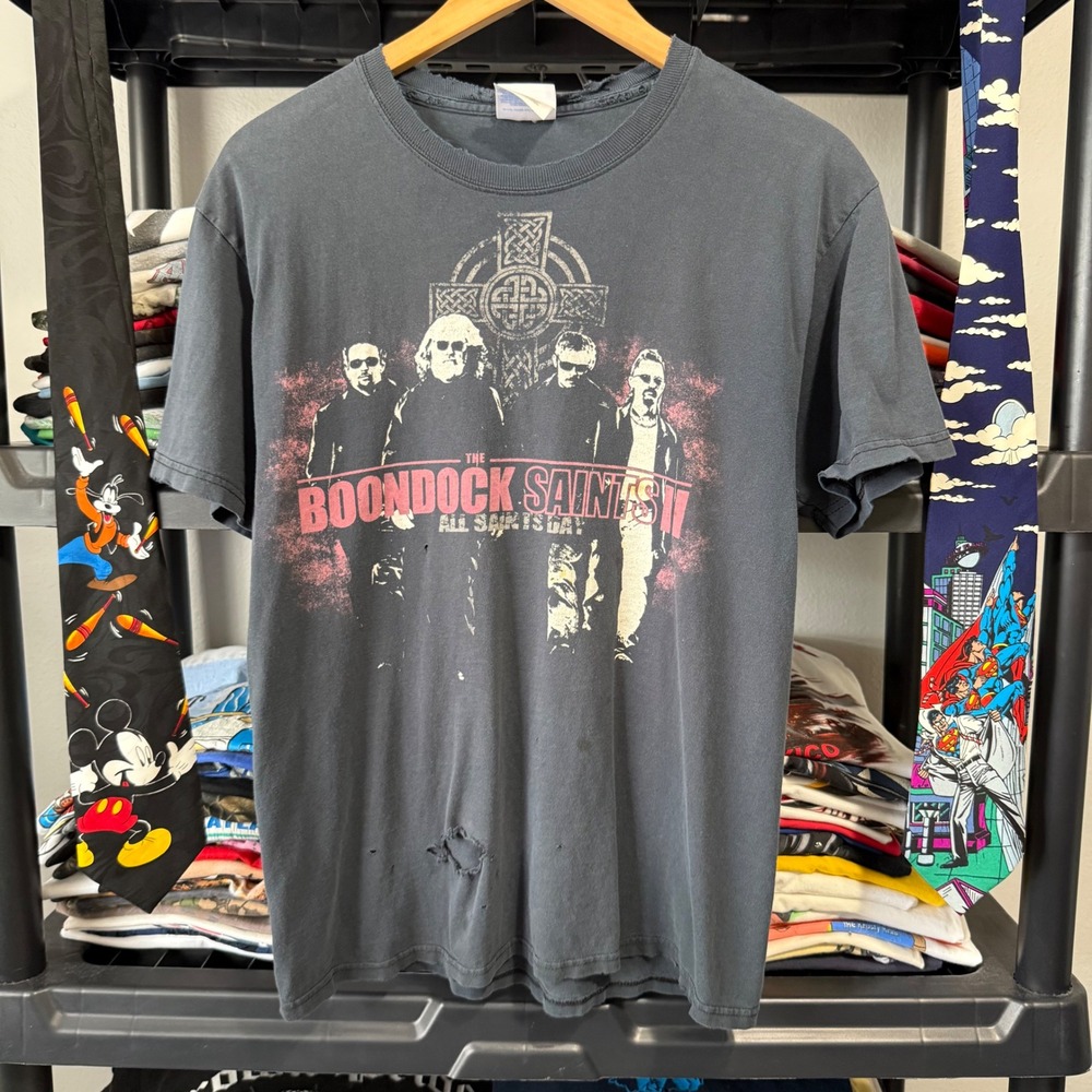 Hanes T-Shirt Boondock Saints II All Saints Day Medium Black Has Thrashing